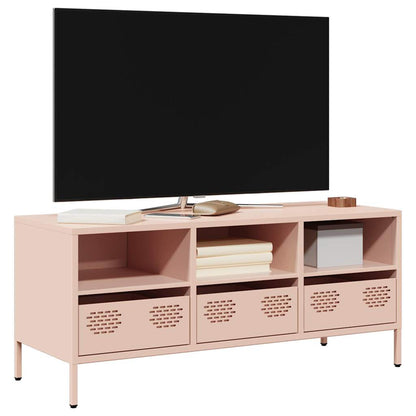 Tv-meubel 101,5x39x43,5 cm koudgewalst staal roze