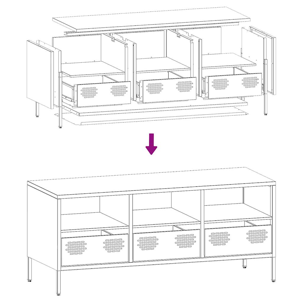 Tv-meubel 101,5x39x43,5 cm koudgewalst staal antracietkleurig