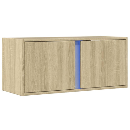 Tv-wandmeubel met LED-verlichting 80x31x35 cm sonoma eikenkleur