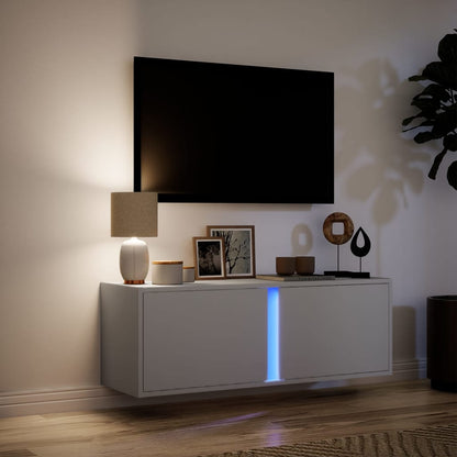 Tv-wandmeubel met LED-verlichting 100x31x35 cm wit