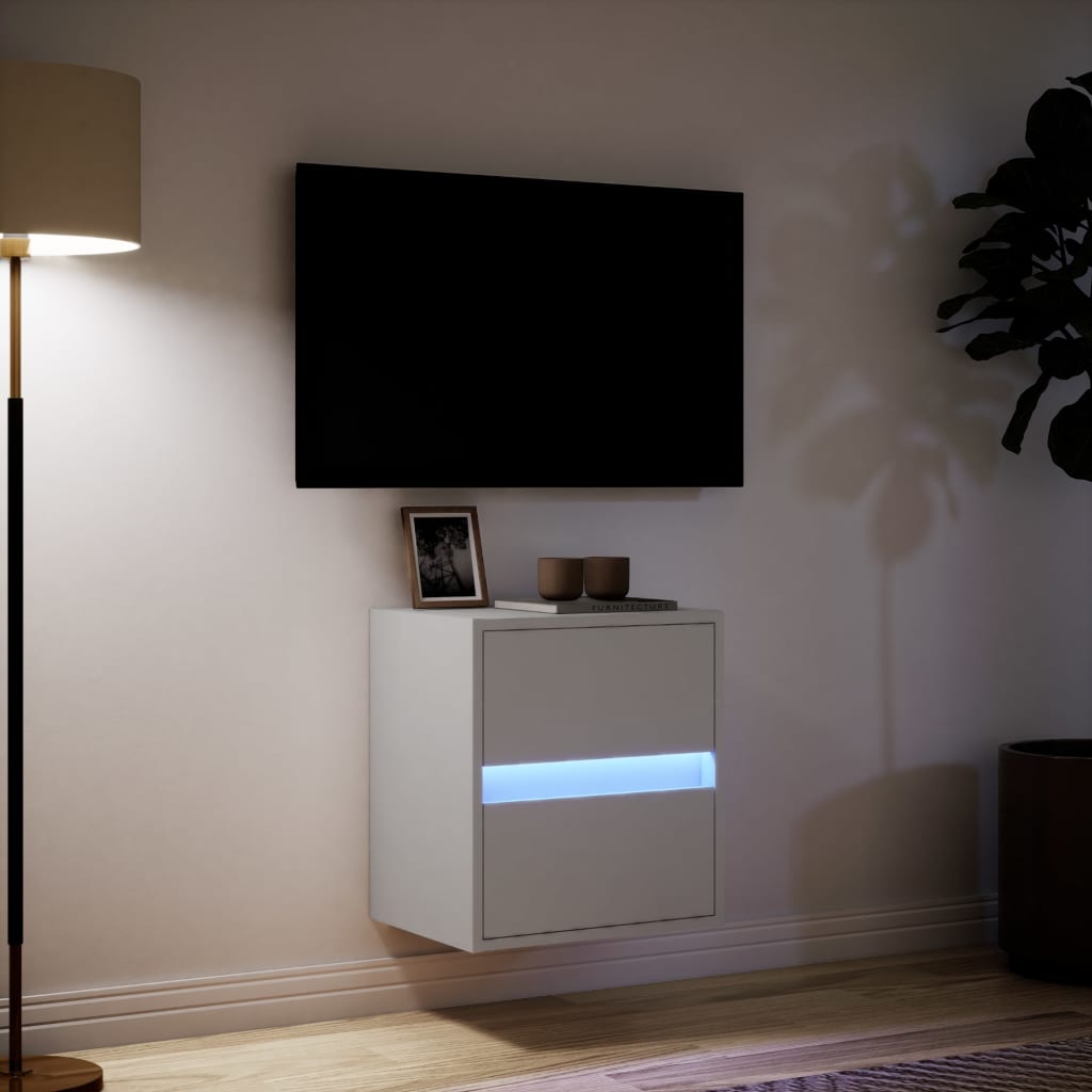 Tv-wandmeubel met LED-verlichting 41x31x45 cm wit