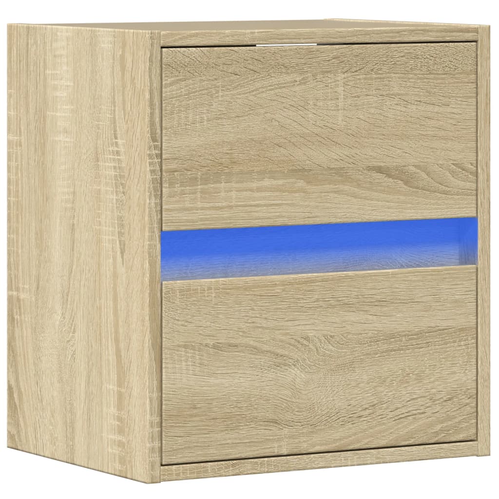 Tv-wandmeubel met LED-verlichting 41x31x45 cm sonoma eikenkleur