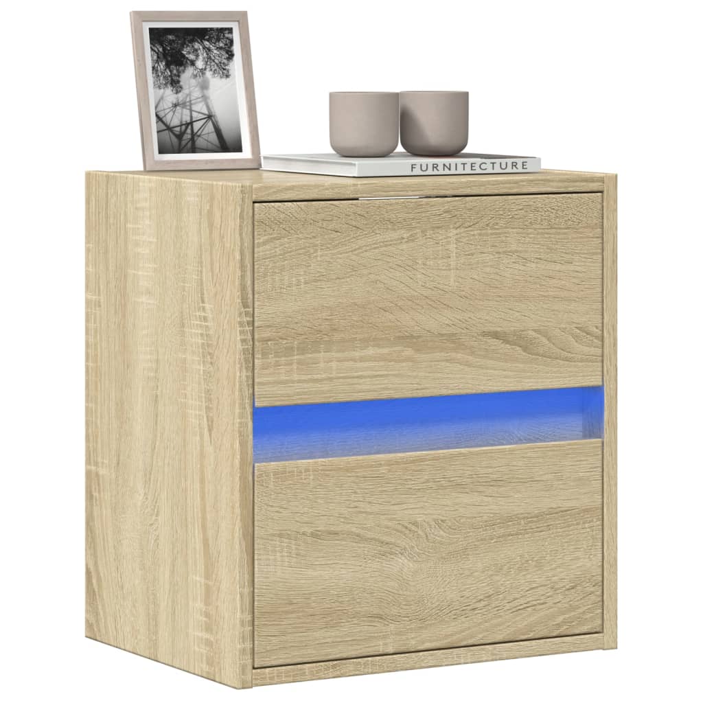 Tv-wandmeubel met LED-verlichting 41x31x45 cm sonoma eikenkleur