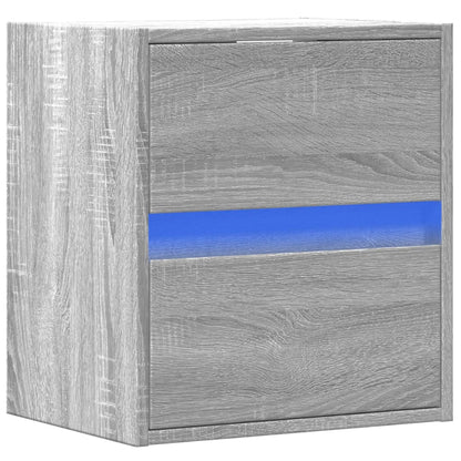 Tv-wandmeubel met LED-verlichting 41x31x45 cm grijs sonoma