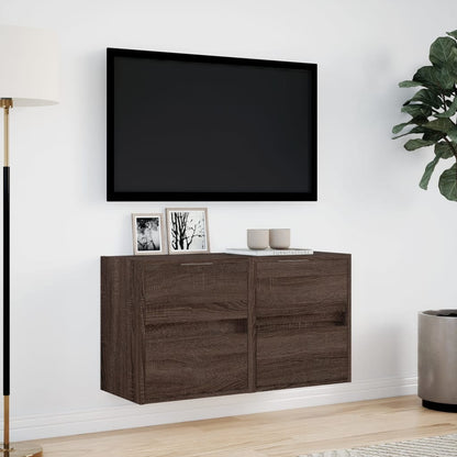 Tv-wandmeubels met LED 2 st 41x31x45 cm bruin eikenkleurig