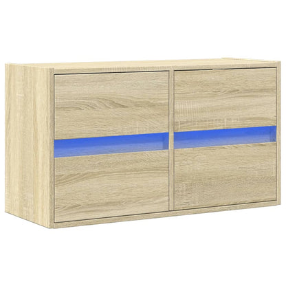 Tv-wandmeubel met LED-verlichting 80x31x45 cm sonoma eikenkleur