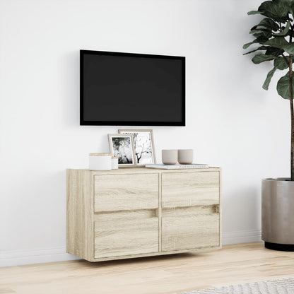 Tv-wandmeubel met LED-verlichting 80x31x45 cm sonoma eikenkleur