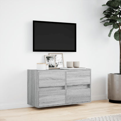 Tv-wandmeubel met LED 80x31x45 cm grijs sonoma eikenkleurig