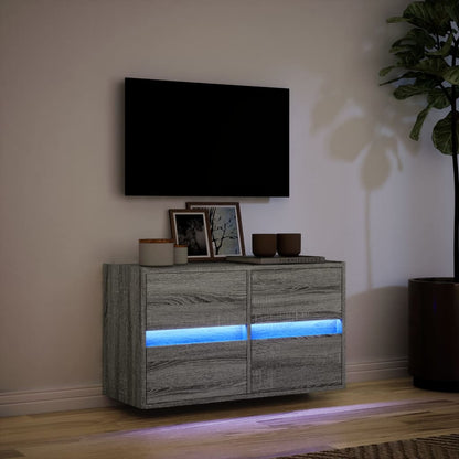 Tv-wandmeubel met LED 80x31x45 cm grijs sonoma eikenkleurig