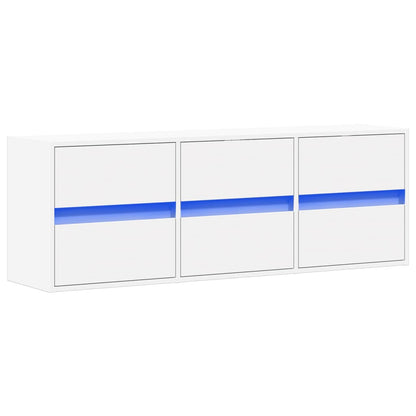 Tv-wandmeubel met LED-verlichting 130x31x45 cm wit