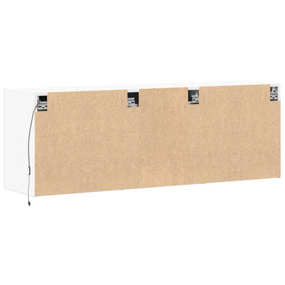 Tv-wandmeubel met LED-verlichting 130x31x45 cm wit