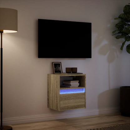 Tv-wandmeubel met LED-verlichting 41x31x45 cm sonoma eikenkleur