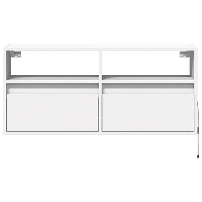 Tv-wandmeubel met LED-verlichting 100x31x45 cm wit