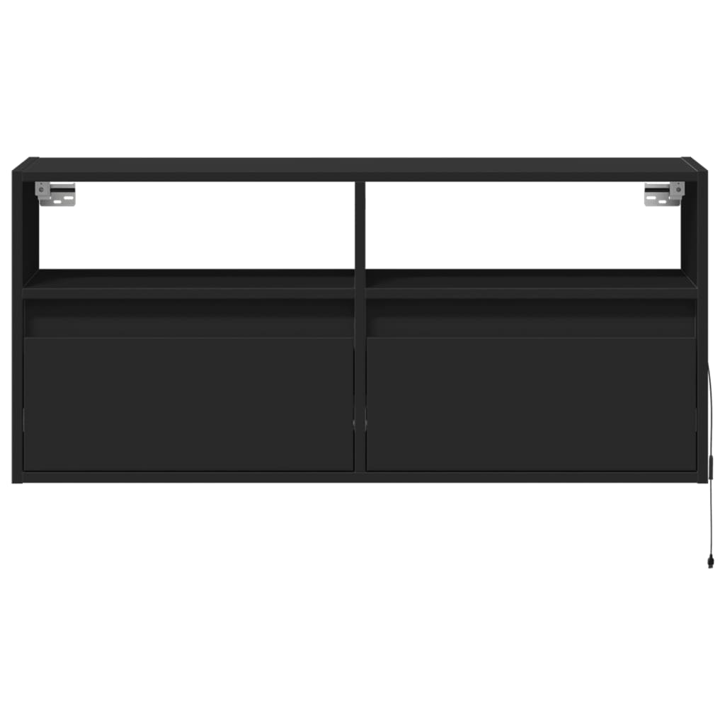 Tv-wandmeubel met LED-verlichting 100x31x45 cm zwart