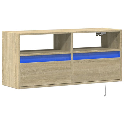 Tv-wandmeubel met LED-verlichting 100x31x45 cm sonoma eiken