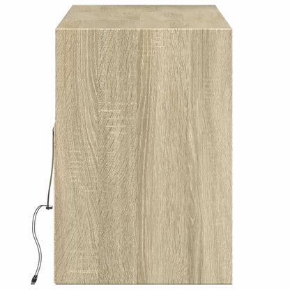 Tv-wandmeubel met LED-verlichting 130x31x45 cm sonoma eiken