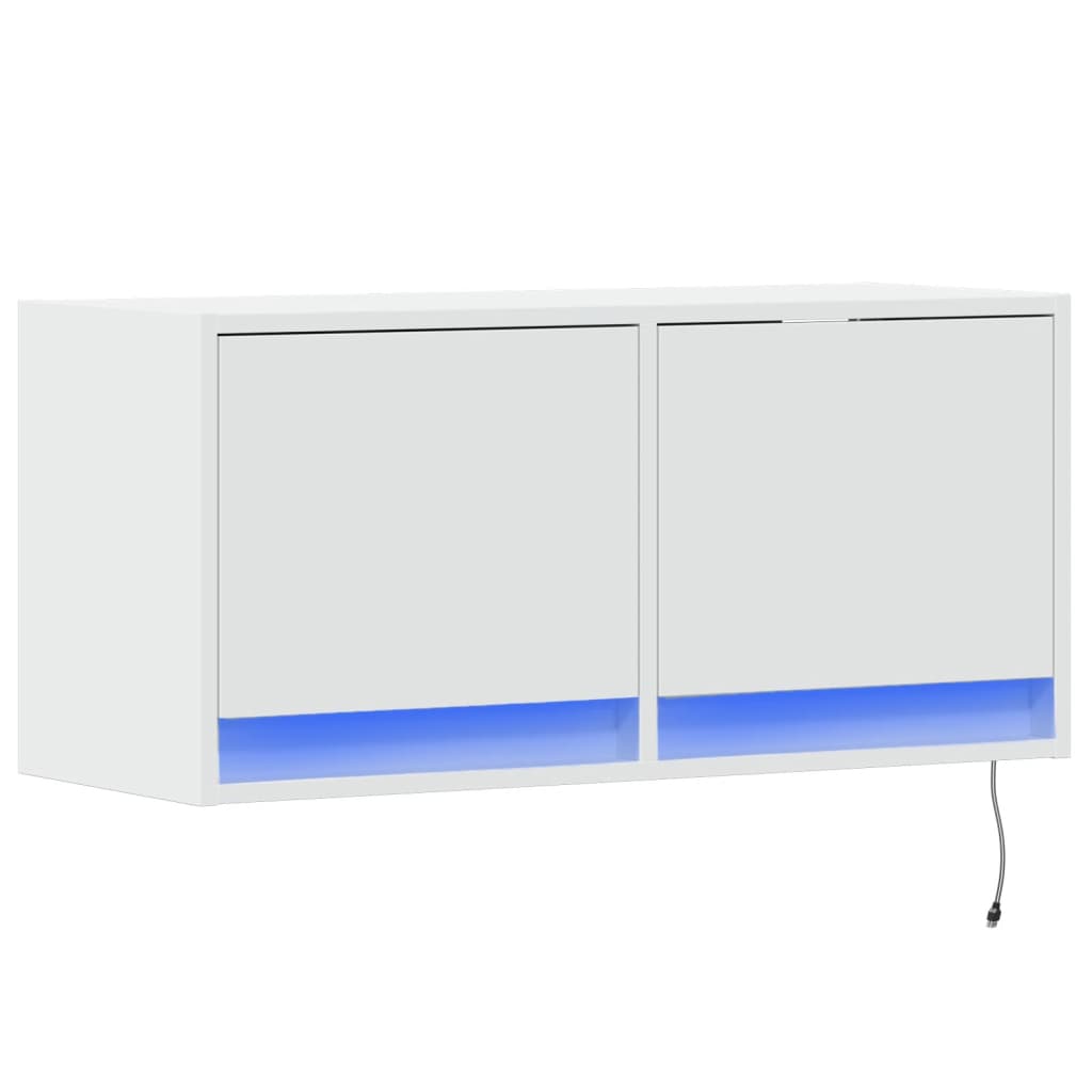 Tv-wandmeubel met LED-verlichting 80x31x35 cm wit