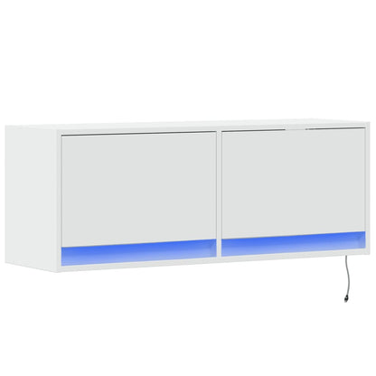 Tv-wandmeubel met LED-verlichting 100x31x35 cm wit