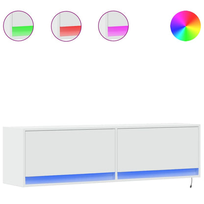 Tv-wandmeubel met LED-verlichting 140x31x38 cm wit