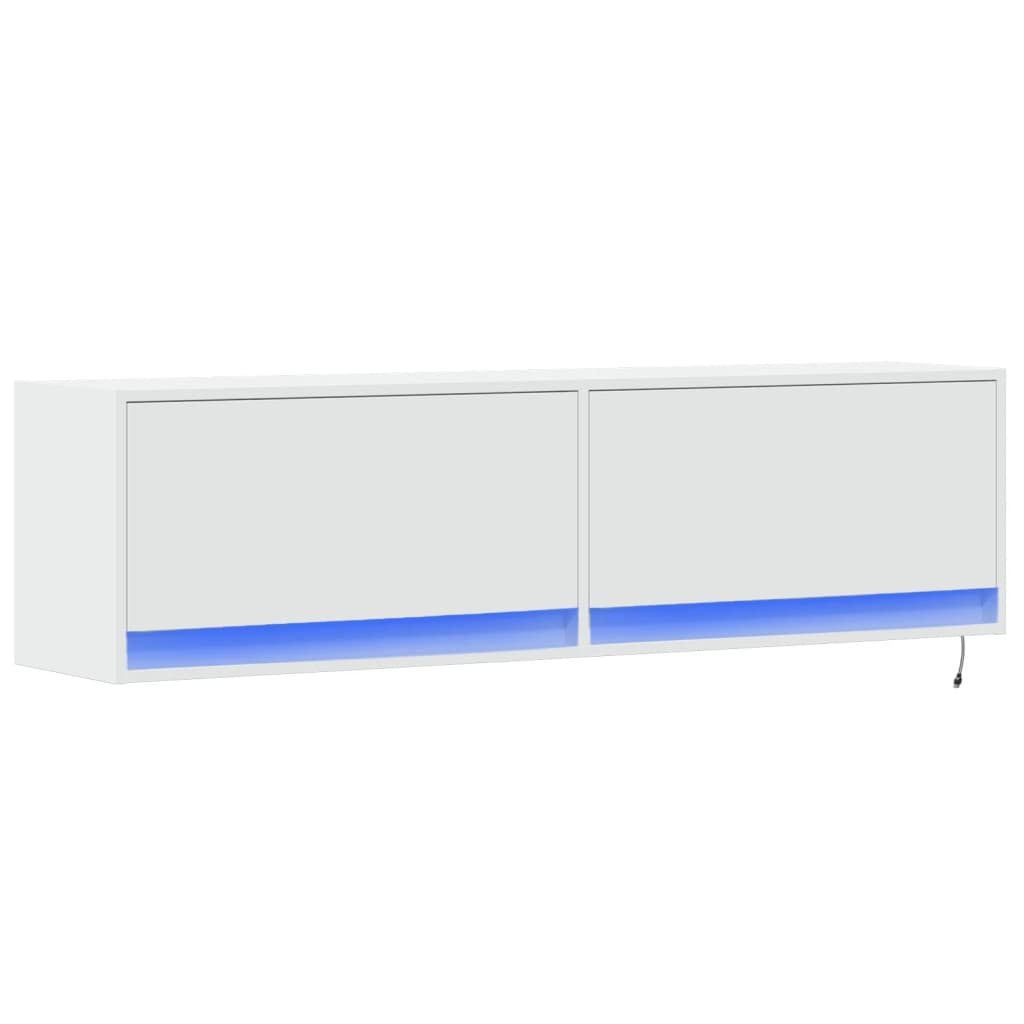 Tv-wandmeubel met LED-verlichting 140x31x38 cm wit