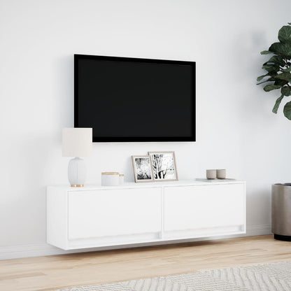 Tv-wandmeubel met LED-verlichting 140x31x38 cm wit