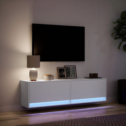 Tv-wandmeubel met LED-verlichting 140x31x38 cm wit