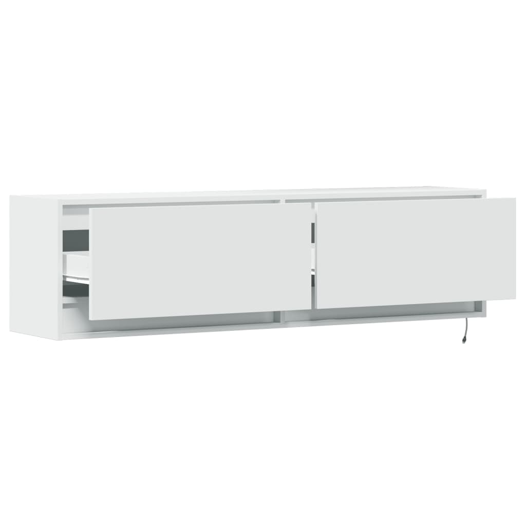 Tv-wandmeubel met LED-verlichting 140x31x38 cm wit