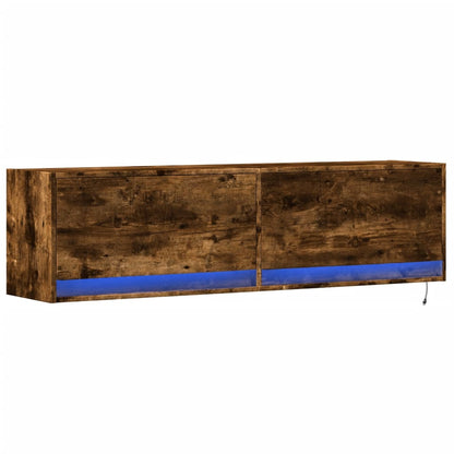 Tv-wandmeubel met LED-verlichting 140x31x38 cm gerookt eiken