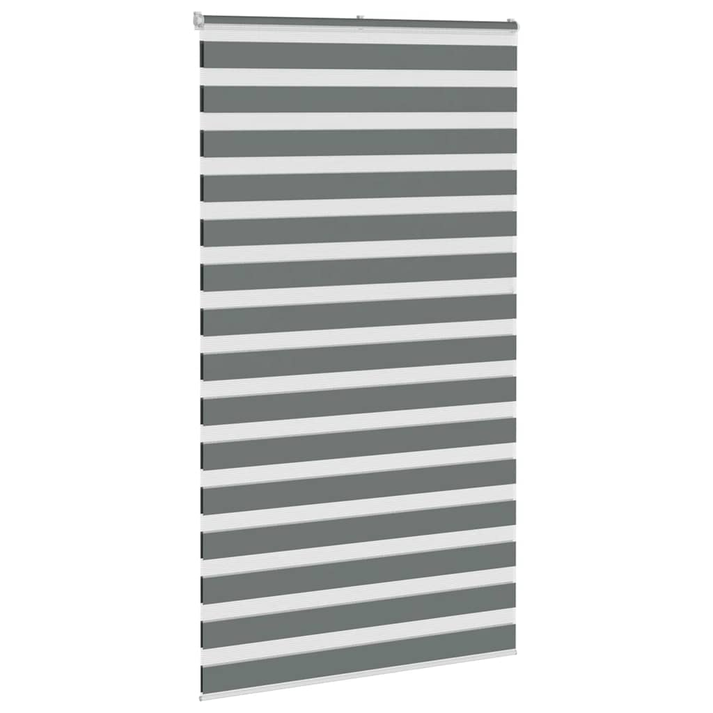 Zebra rolgordijn 120x200 cm stofbreedte 115,9 cm donkergrijs