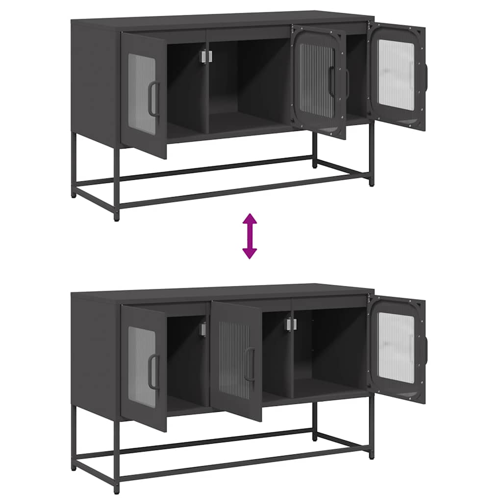 Tv-meubel 100,5x39x60,5 cm koudgewalst staal zwart