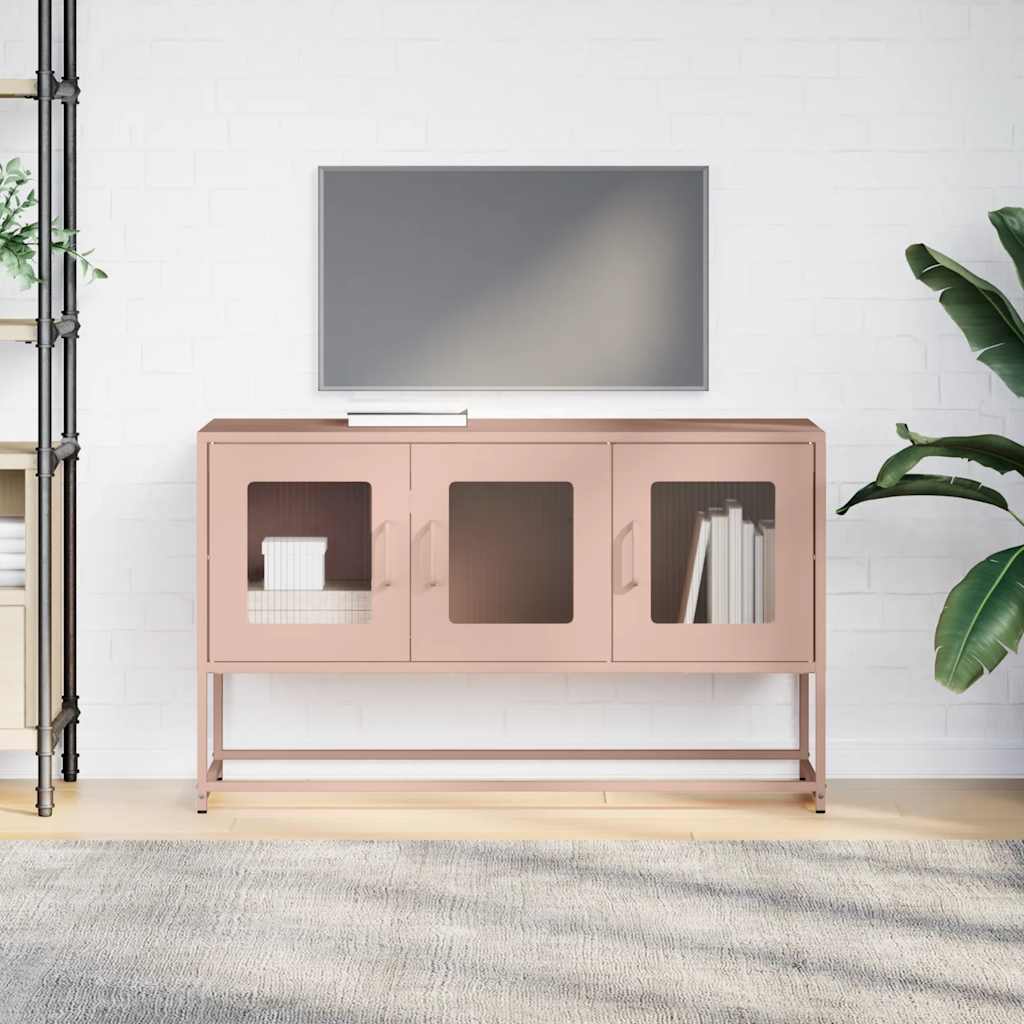 Tv-meubel 100,5x39x60,5 cm koudgewalst staal roze