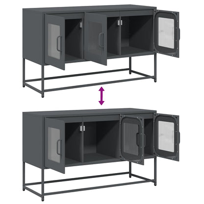 Tv-meubel 100,5x39x60,5 cm koudgewalst staal antracietkleurig