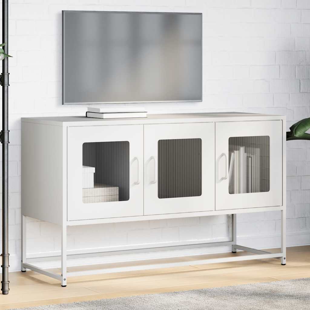 Tv-meubel 100,5x39x60,5 cm koudgewalst staal wit