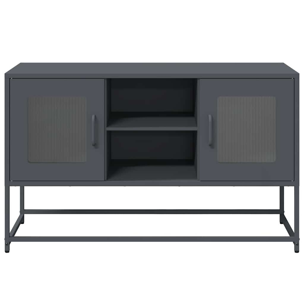 Tv-meubel 100,5x39x60,5 cm staal antracietkleurig