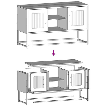 Tv-meubel 100,5x39x60,5 cm staal wit