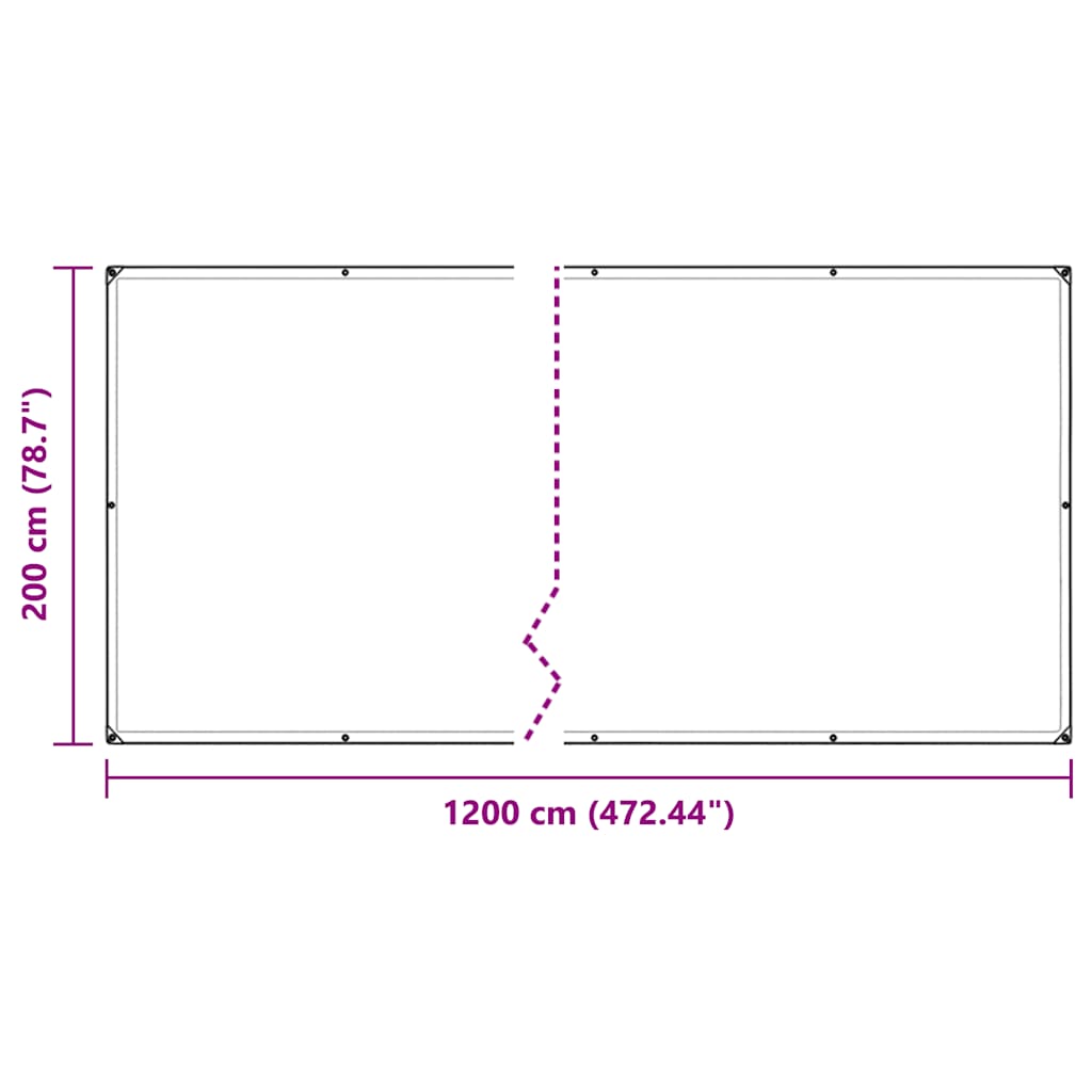 Doorzichtig zeildoek met zeilringen 2x12 m polyethyleen