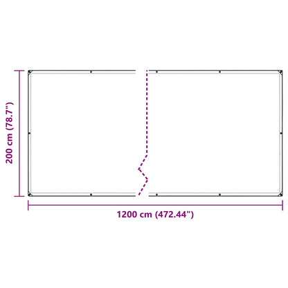 Doorzichtig zeildoek met zeilringen 2x12 m polyethyleen