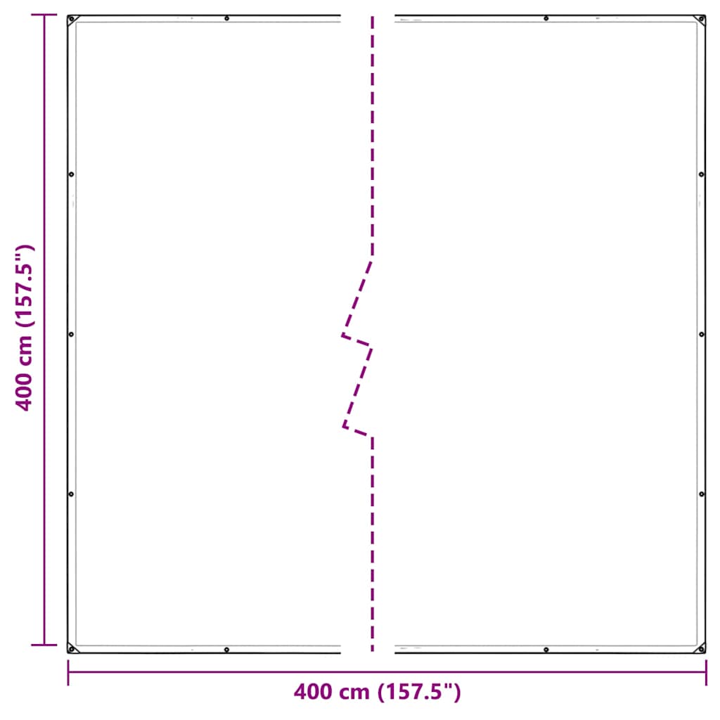 Doorzichtig zeildoek met zeilringen 4x4 m polyethyleen