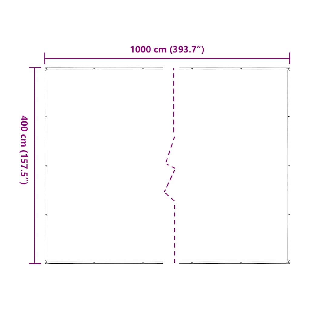 Doorzichtig zeildoek met zeilringen 4x10 m polyethyleen