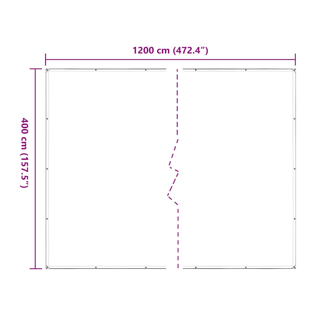 Doorzichtig zeildoek met zeilringen 4x12 m polyethyleen