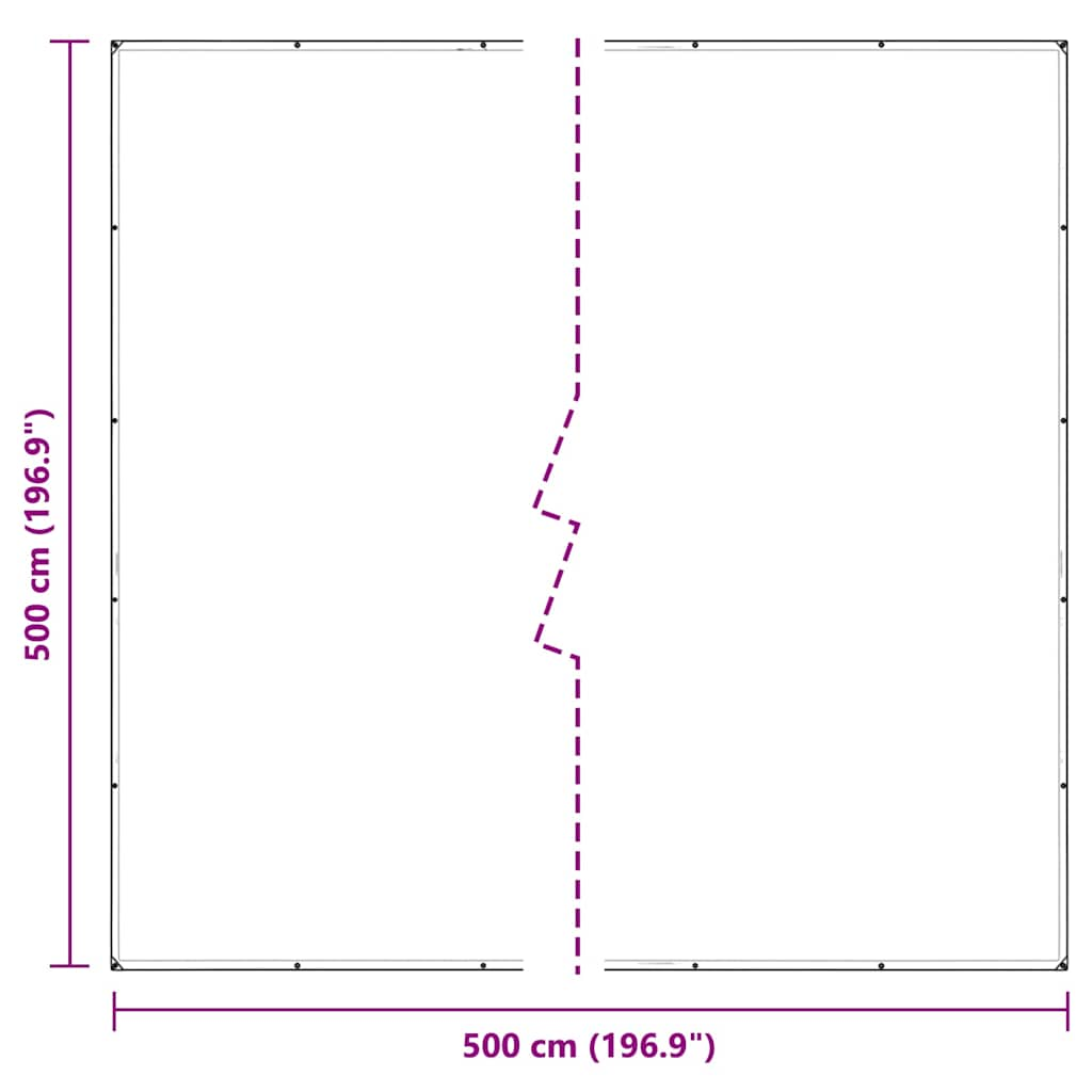 Doorzichtig zeildoek met zeilringen 5x5 m polyethyleen