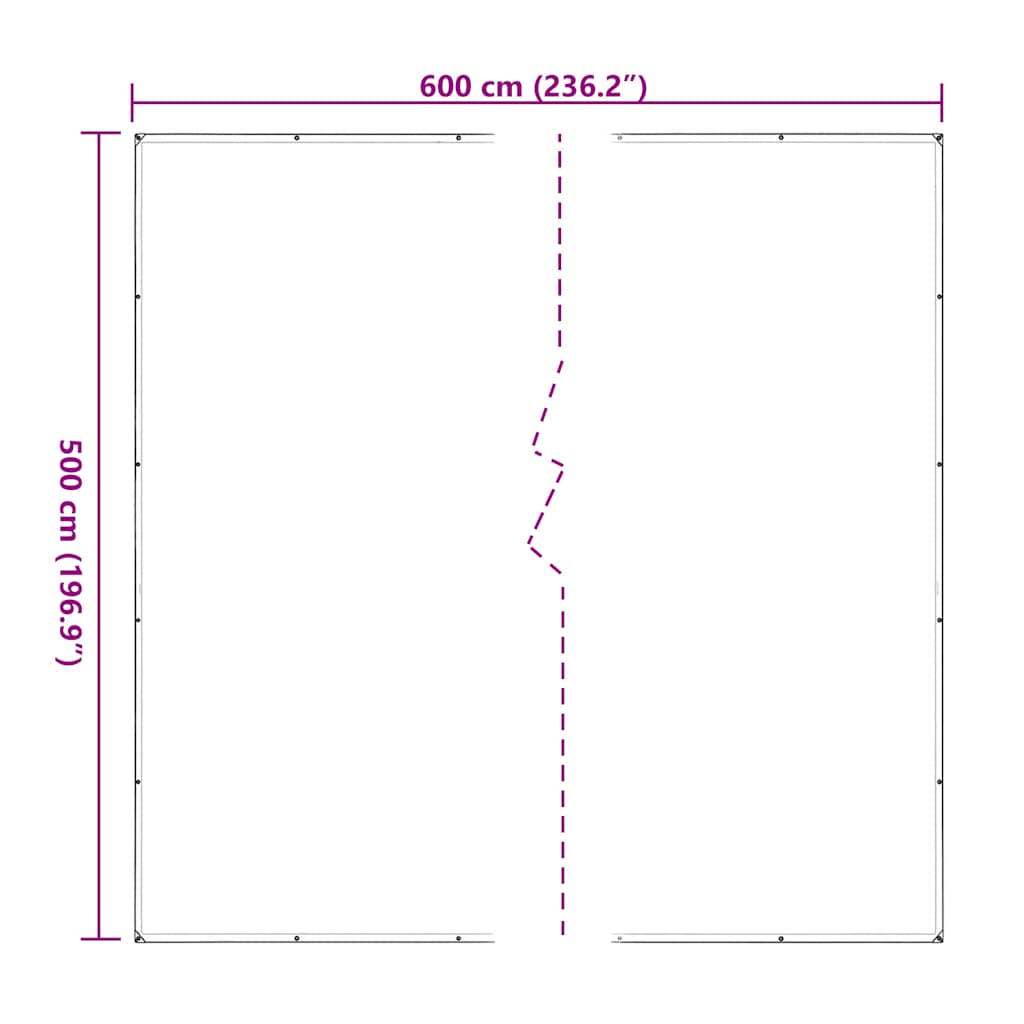 Doorzichtig zeildoek met zeilringen 5x6 m polyethyleen