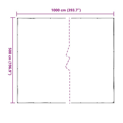 Doorzichtig zeildoek met zeilringen 5x10 m polyethyleen