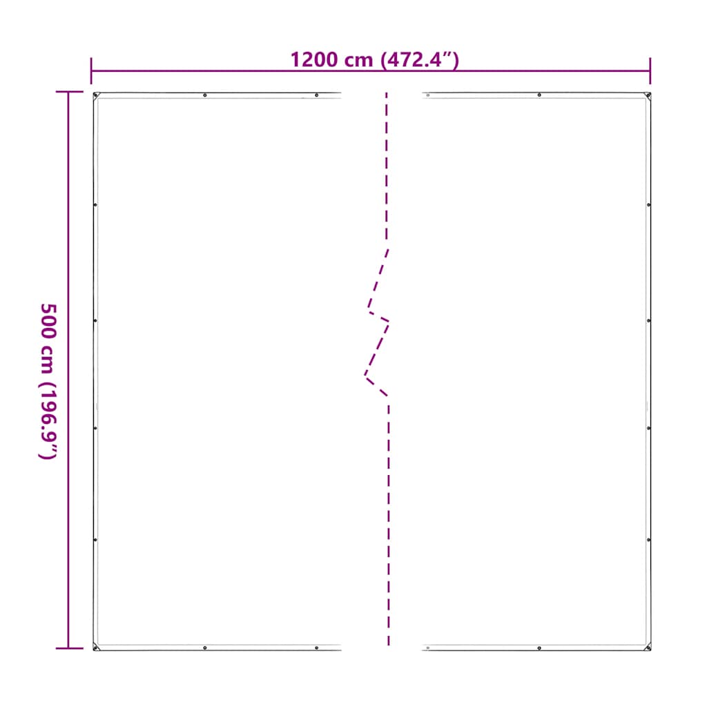 Doorzichtig zeildoek met zeilringen 5x12 m polyethyleen