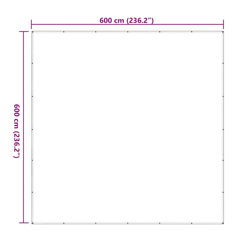 Doorzichtig zeildoek met zeilringen 6x6 m polyethyleen