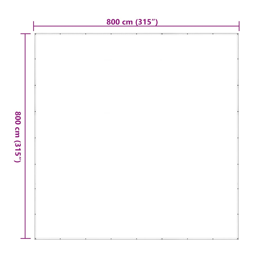 Doorzichtig zeildoek met zeilringen 8x8 m polyethyleen