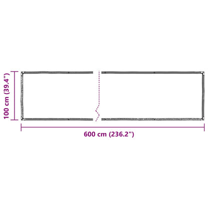 Doorzichtig zeildoek met zeilringen 1x6 m polyethyleen