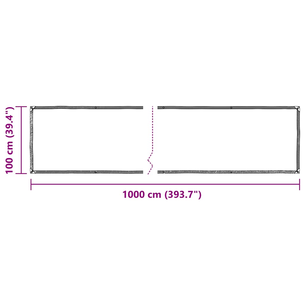 Doorzichtig zeildoek met zeilringen 1x10 m polyethyleen