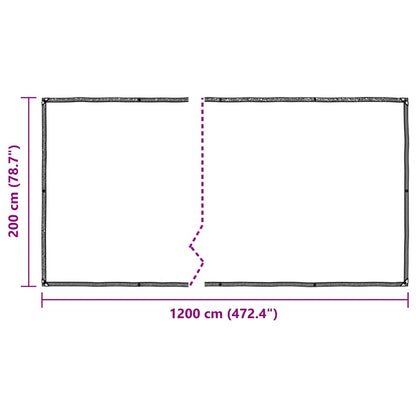 Doorzichtig zeildoek met zeilringen 2x12 m polyethyleen