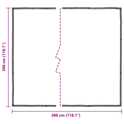 Doorzichtig zeildoek met zeilringen 3x3 m polyethyleen